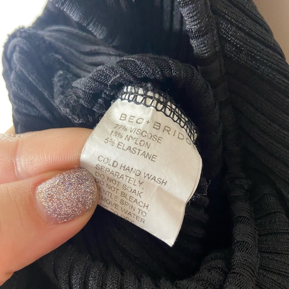 Bec & bridge Dark Instinct ribbed black cutout Midi Dress - Picture 7 of 9